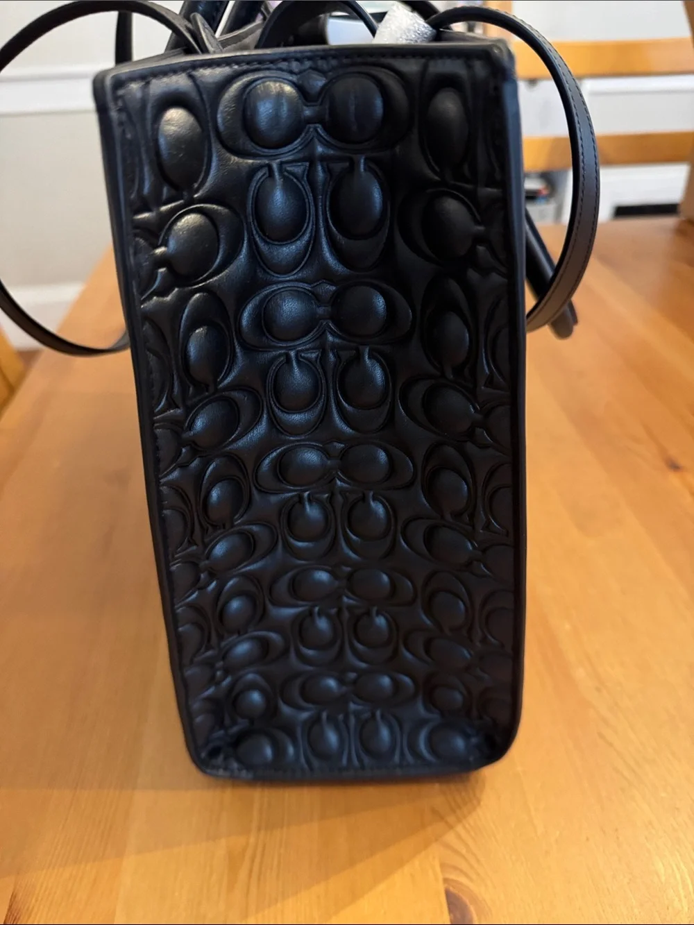 NWT! COACH Black Quilted Maggie Tote in Signature Leather - Picture 8 of 11
